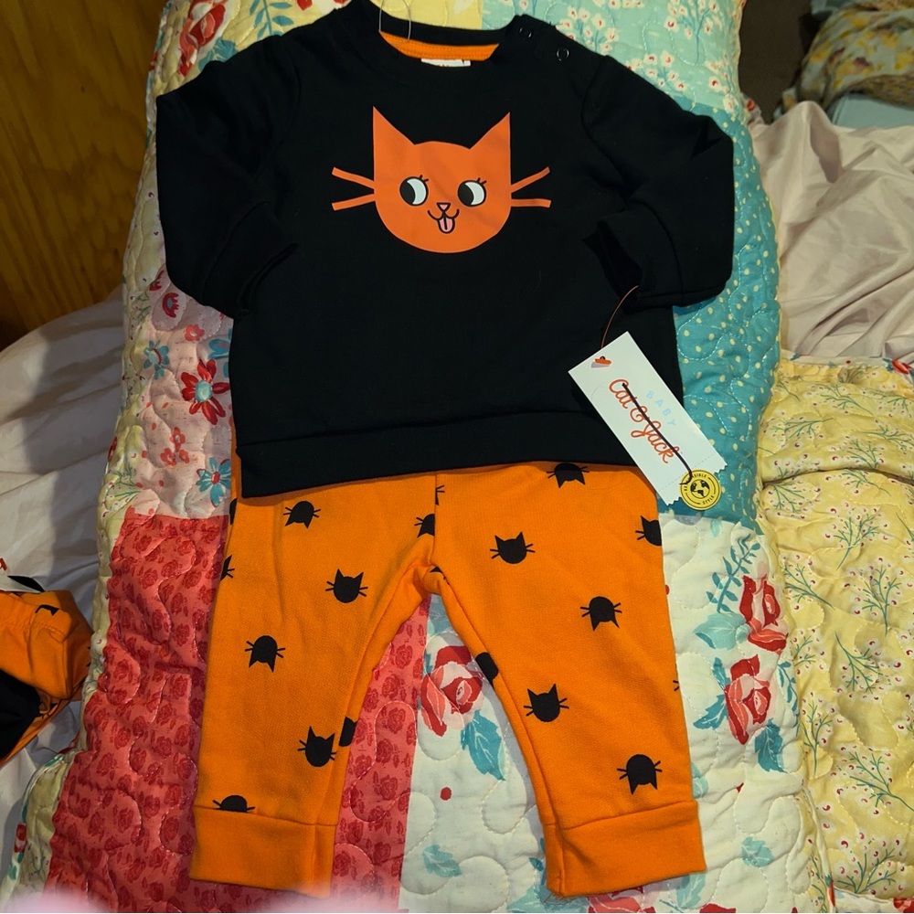🎃 Halloween Baby Cat & Jack Girls Boys Size 3-6 6-9 months New NWT Set Outfit